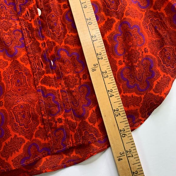 J.Crew The Perfect Shirt Women’s XS Red Purple Print Cotton Silk Blend Workwear - Picture 15 of 16